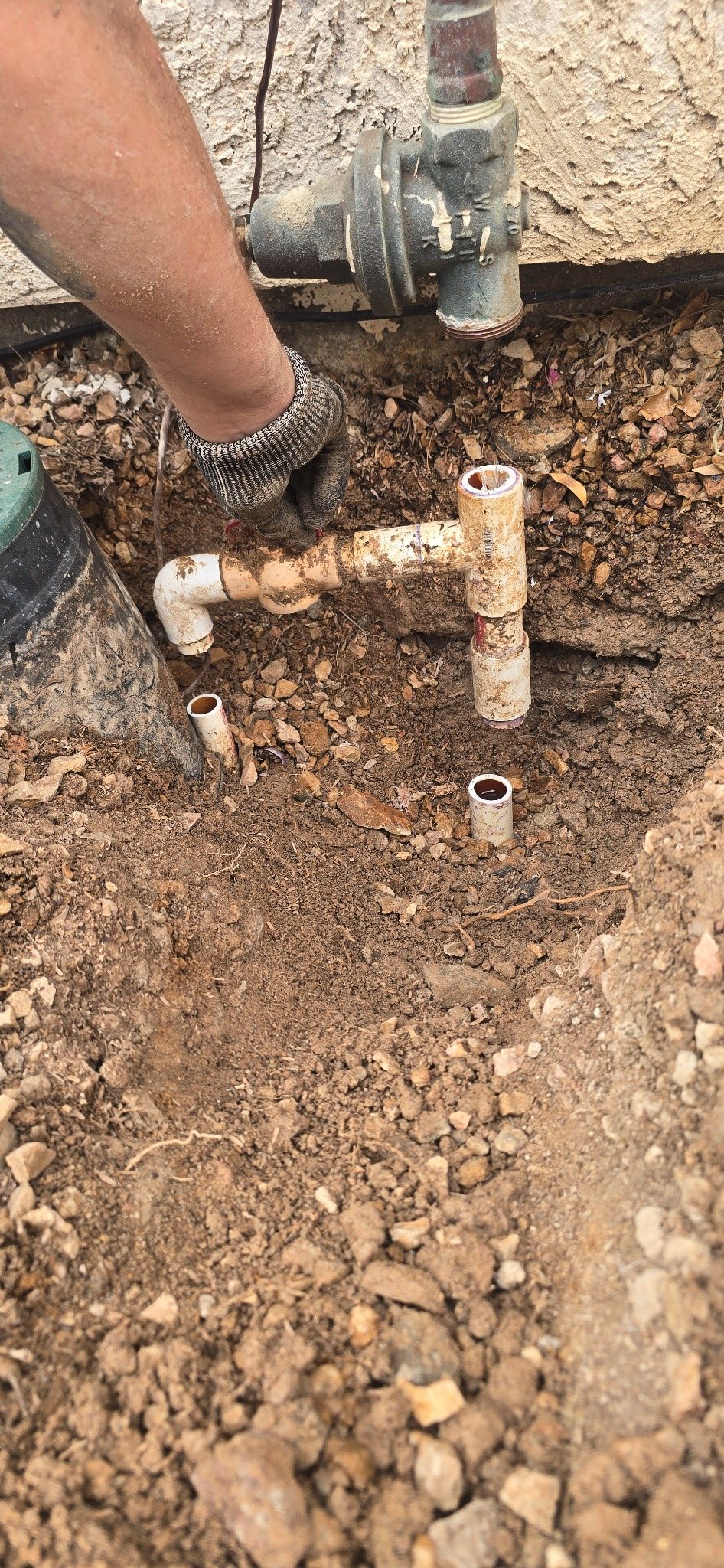 PVC water service rebuild in progress